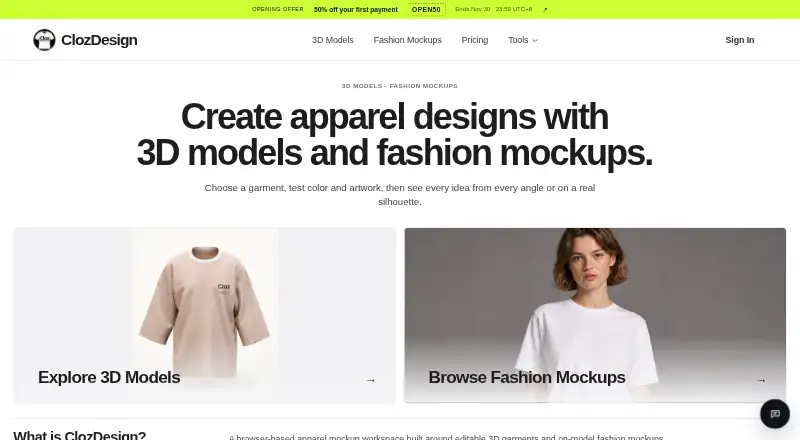 The ClozDesign homepage