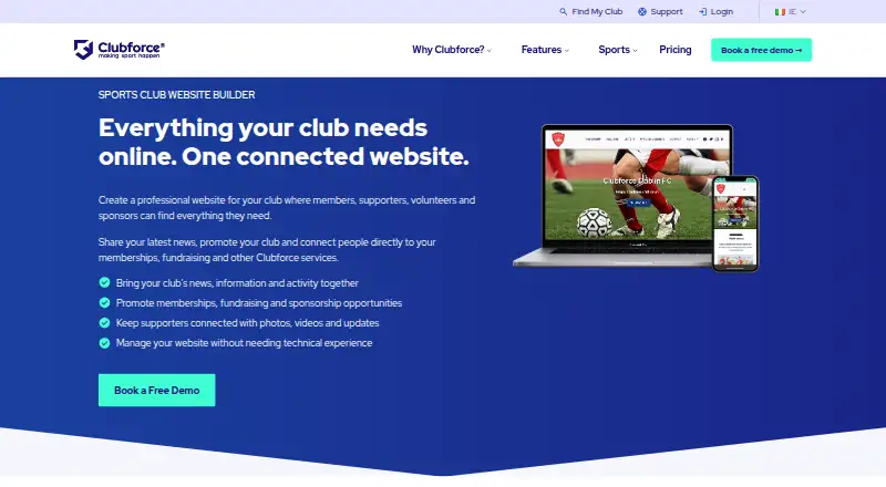 The Clubforce homepage