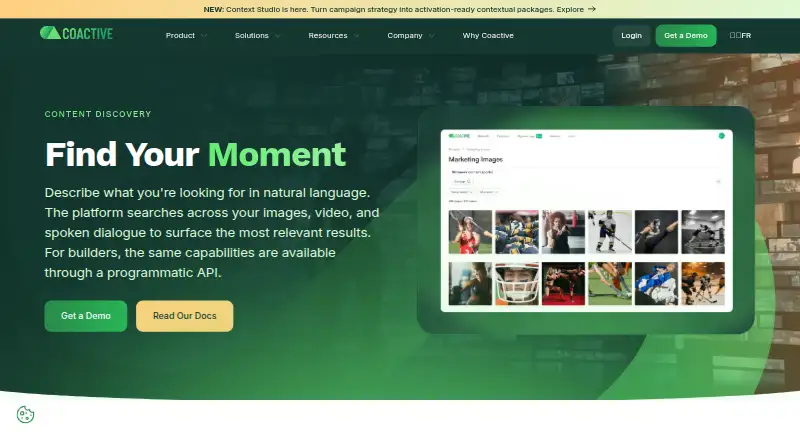 The Coactive Content Discovery homepage