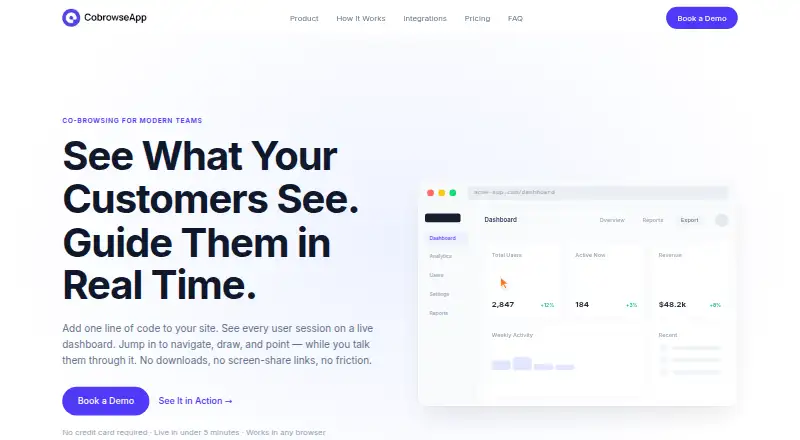 The CobrowseApp homepage