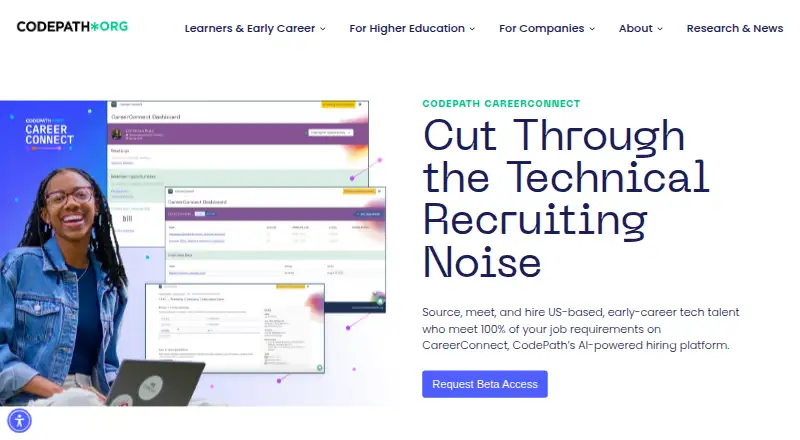 The CodePath CareerConnect homepage