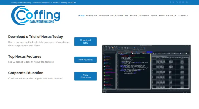 The Nexus homepage
