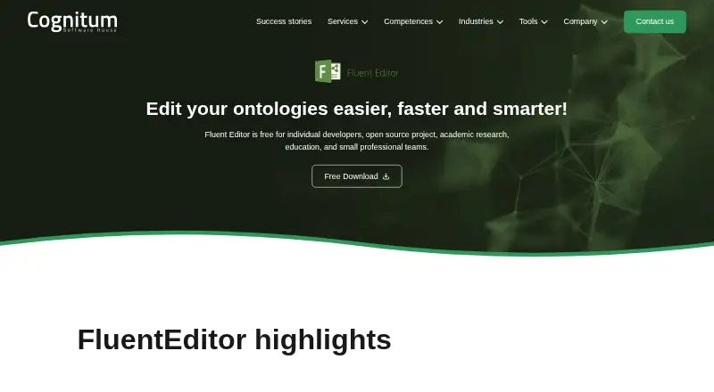 The Fluent Editor homepage
