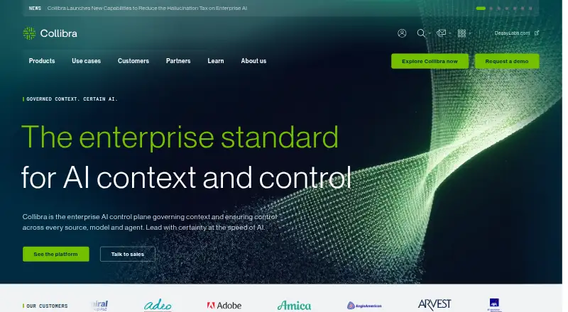 The Collibra homepage