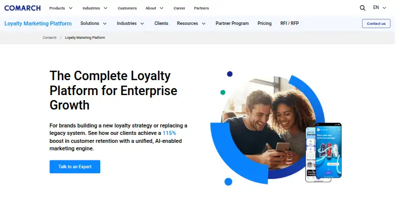 The Comarch Loyalty Marketing Platform homepage
