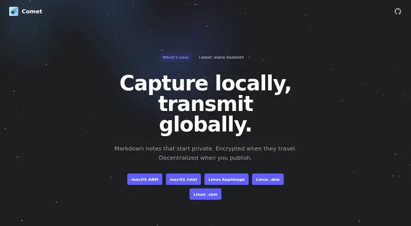 The Comet homepage
