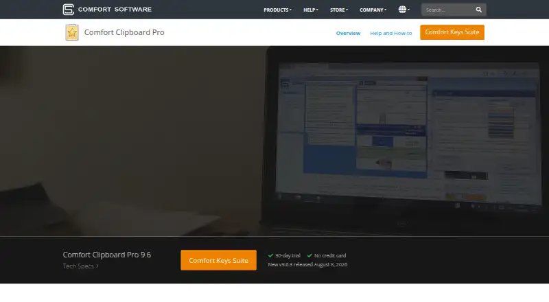 The Comfort Clipboard Pro homepage