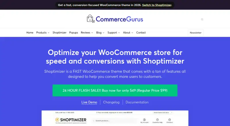 The Shoptimizer homepage