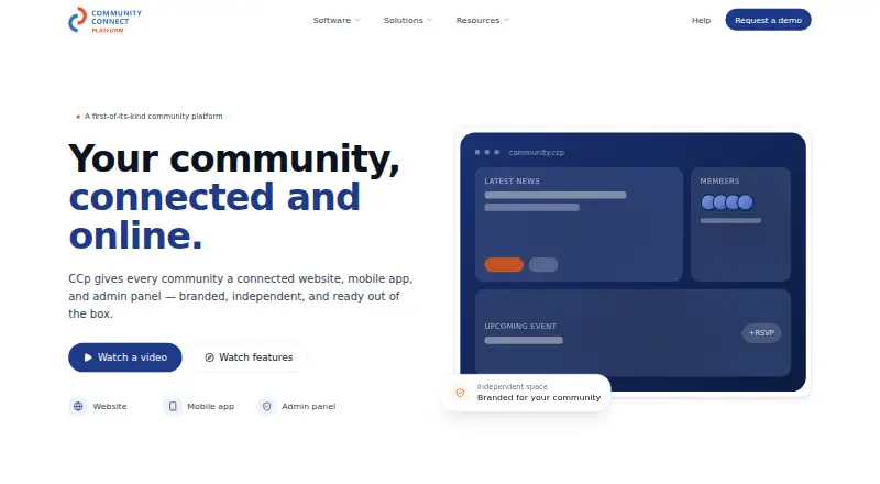 The Community Connect Platform homepage