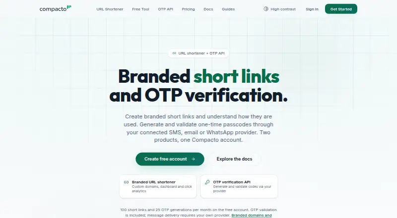 The Compacto homepage