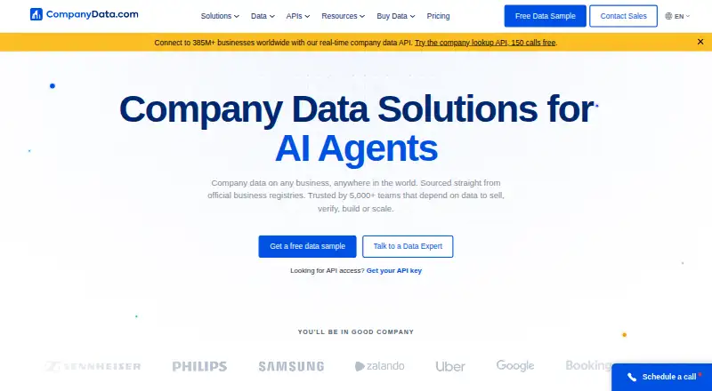 The CompanyData.com homepage
