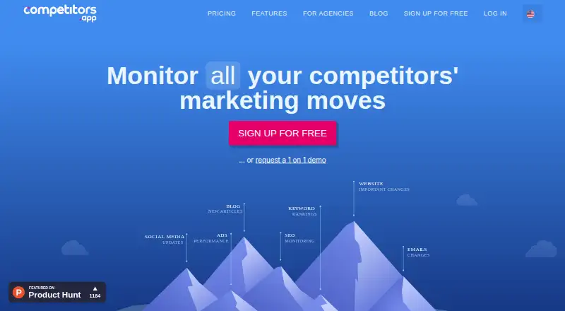 The Competitors App homepage