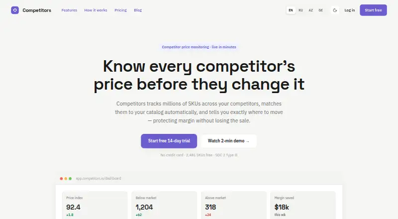 The Competitors homepage