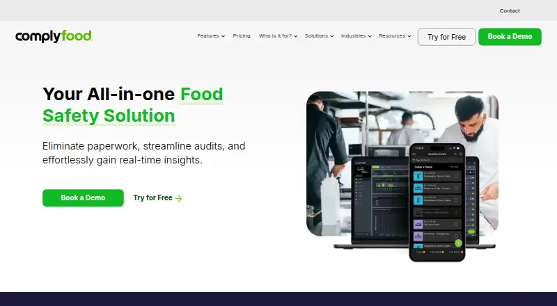 The ComplyFood homepage