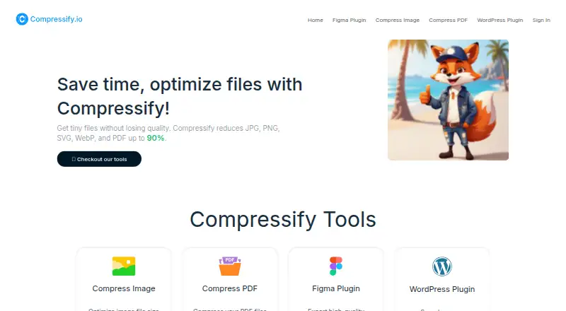 The Compressify homepage