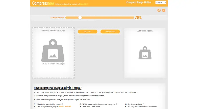 The CompressNow homepage