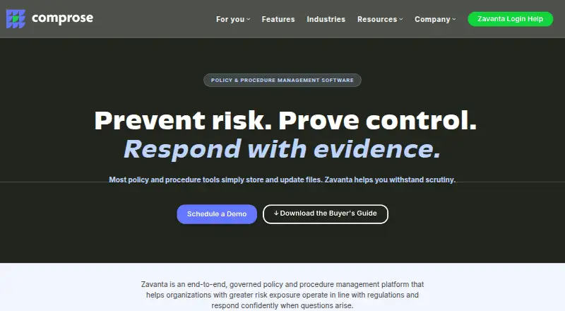 The Zavanta homepage