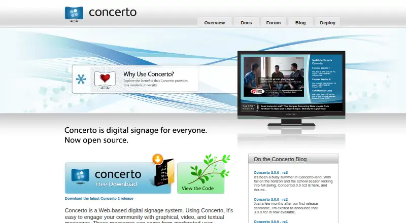 The Concerto homepage