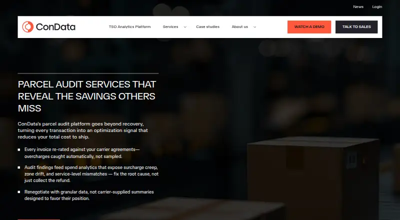 The ConData Parcel Audit homepage