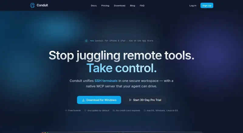The Conduit homepage