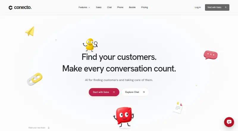 The Conecto homepage
