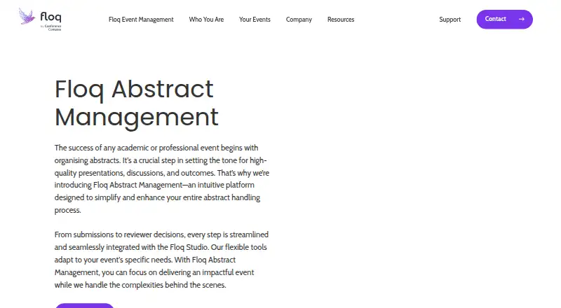 The Floq Abstract Management homepage