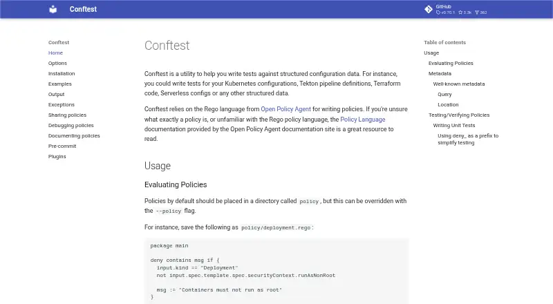 The Conftest homepage