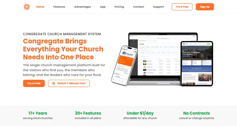The Congregate homepage