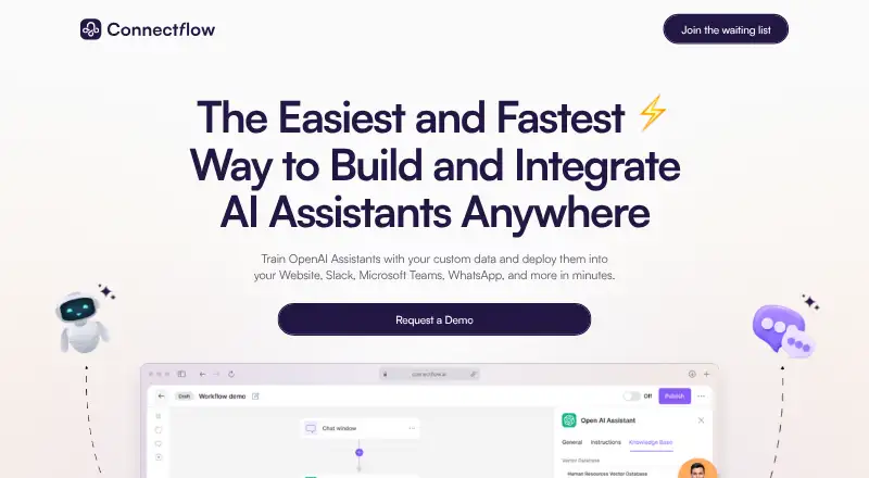 The Connectflow homepage
