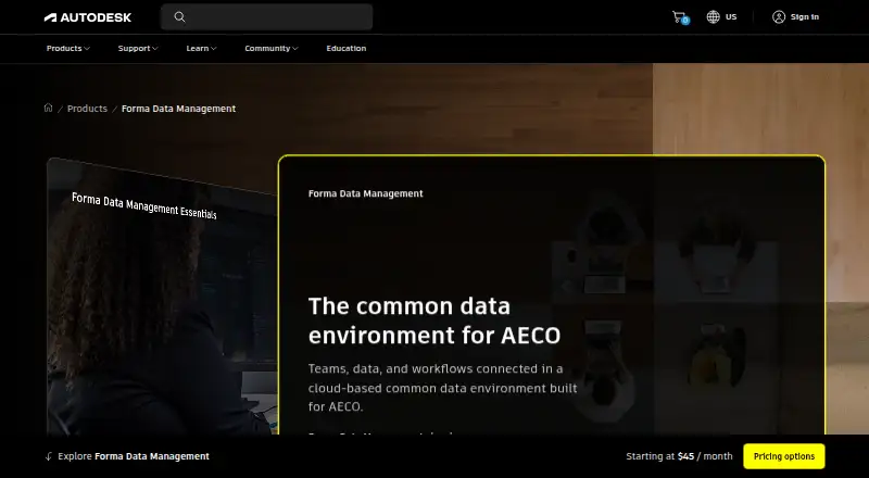 The Autodesk Docs homepage