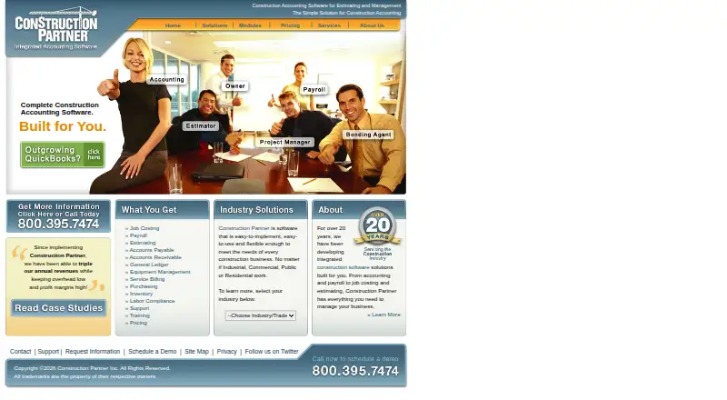 The Construction Partner homepage