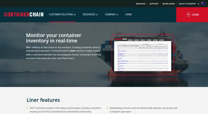 The Containerchain Liner homepage
