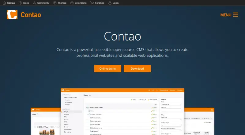 The Contao homepage