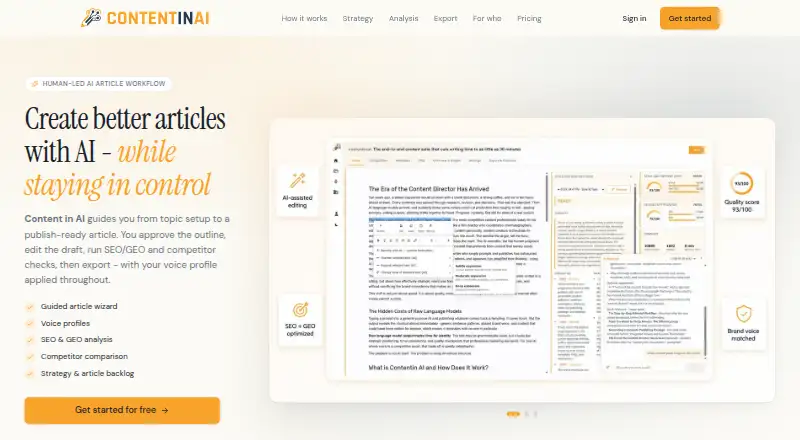The Content in AI homepage