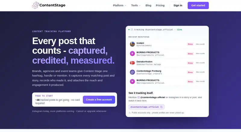 The Content Stage homepage