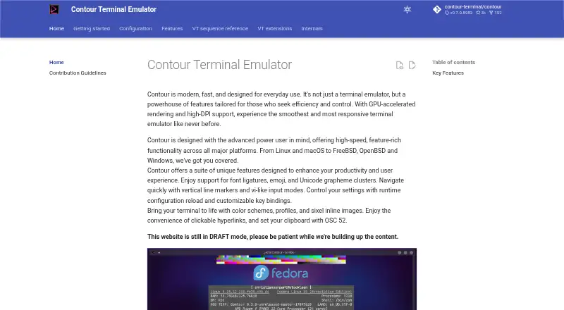 The Contour homepage