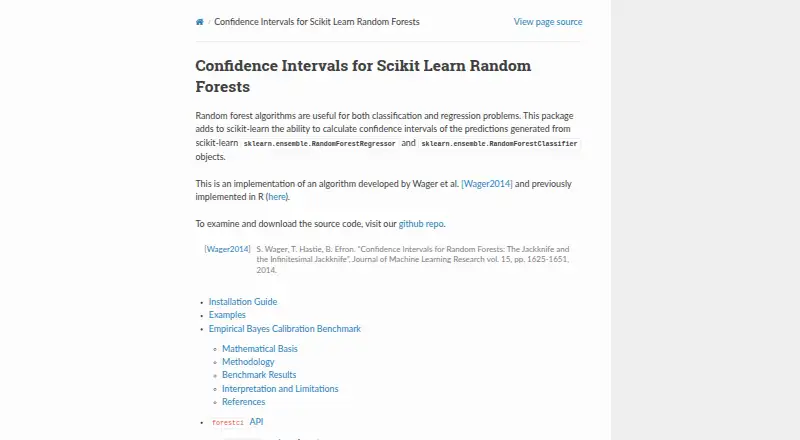 The forestci homepage