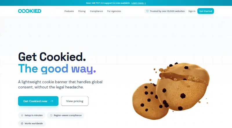 The Cookied homepage