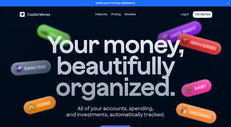 The Copilot Money homepage