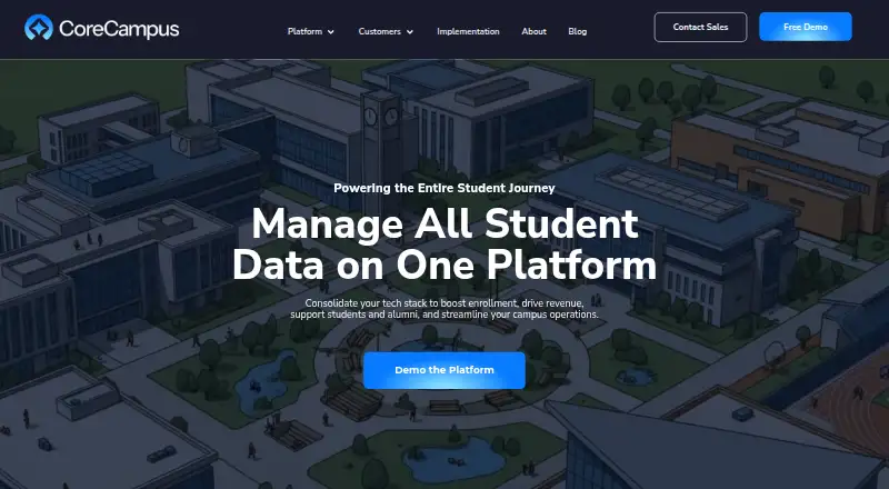 The CoreCampus homepage