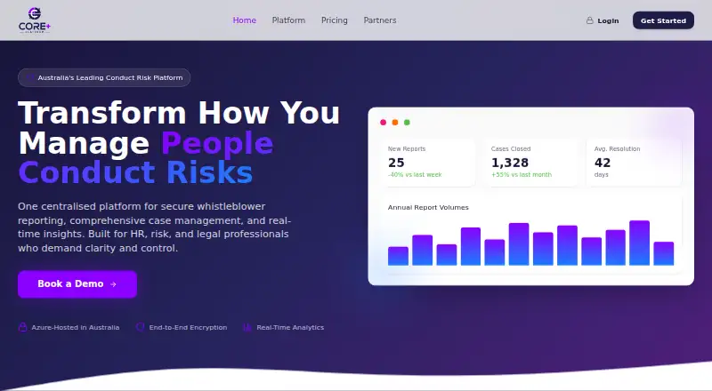 The Core+ Case+ homepage