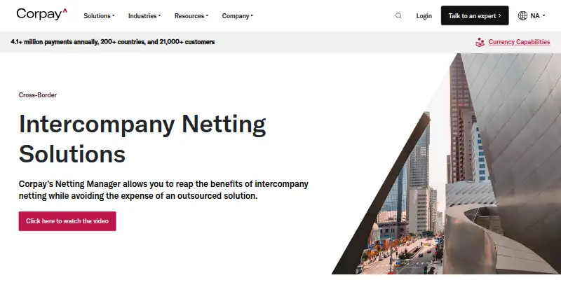 The Corpay Netting Manager homepage