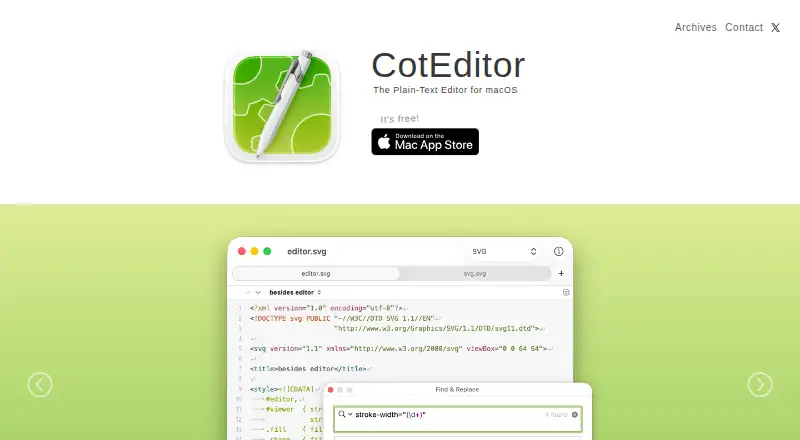 The CotEditor homepage