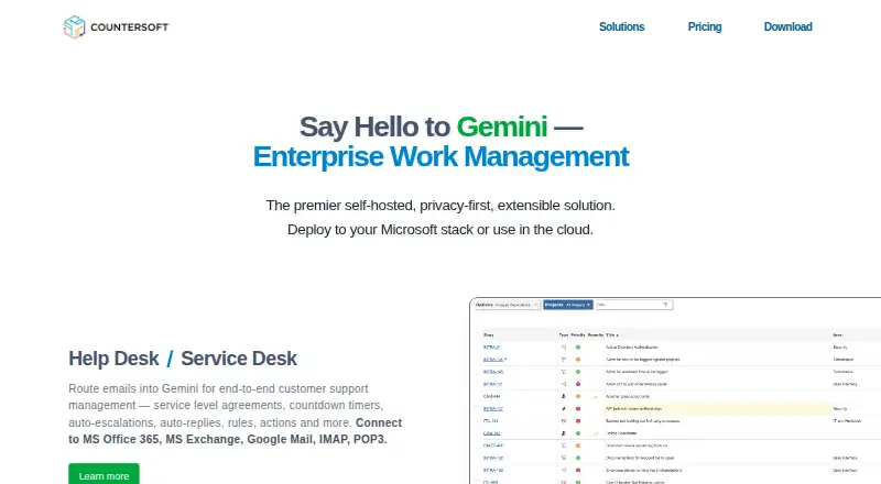 The Gemini homepage