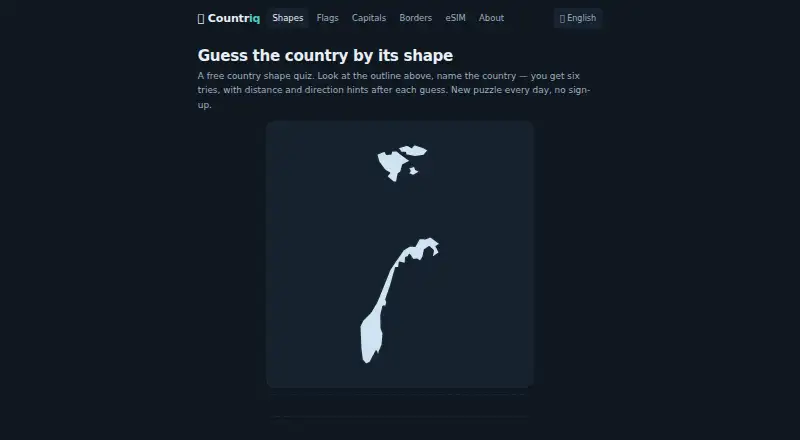 The Countriq homepage