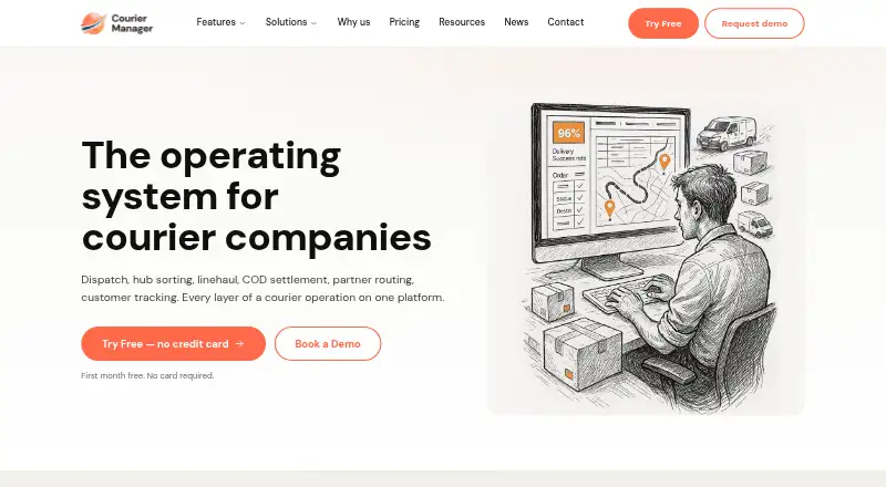 The CourierManager homepage