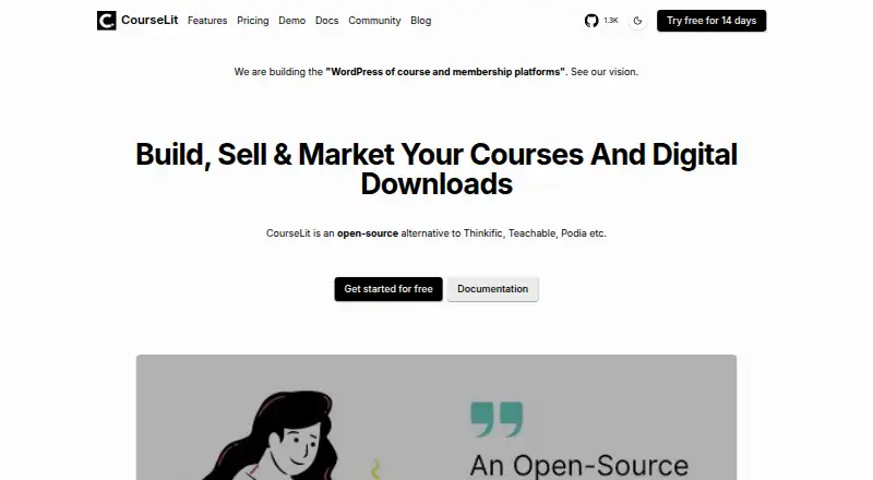 The CourseLit homepage