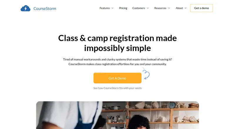 The CourseStorm homepage