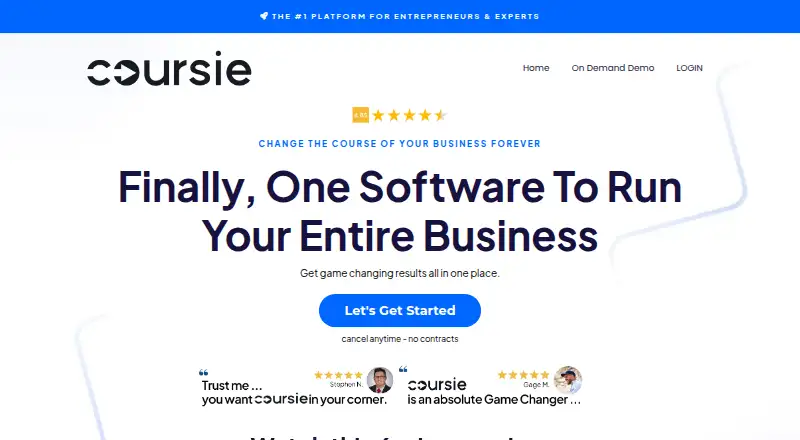 The Coursie homepage