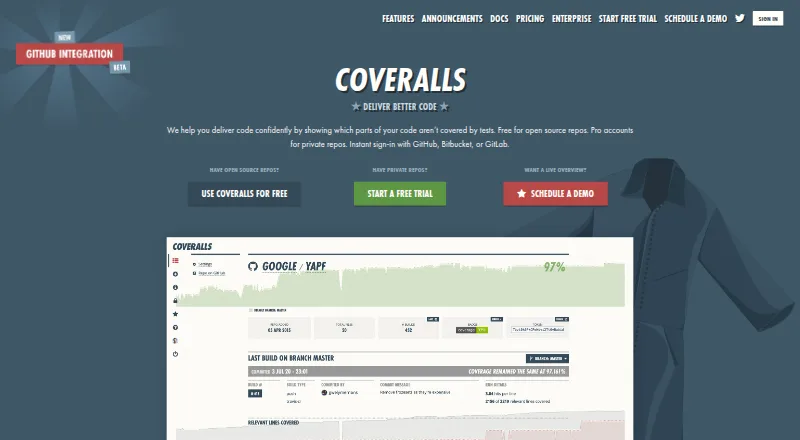 The Coveralls homepage